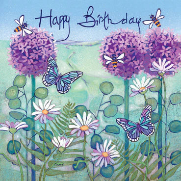 Alliums and Daisies Birthday Card
